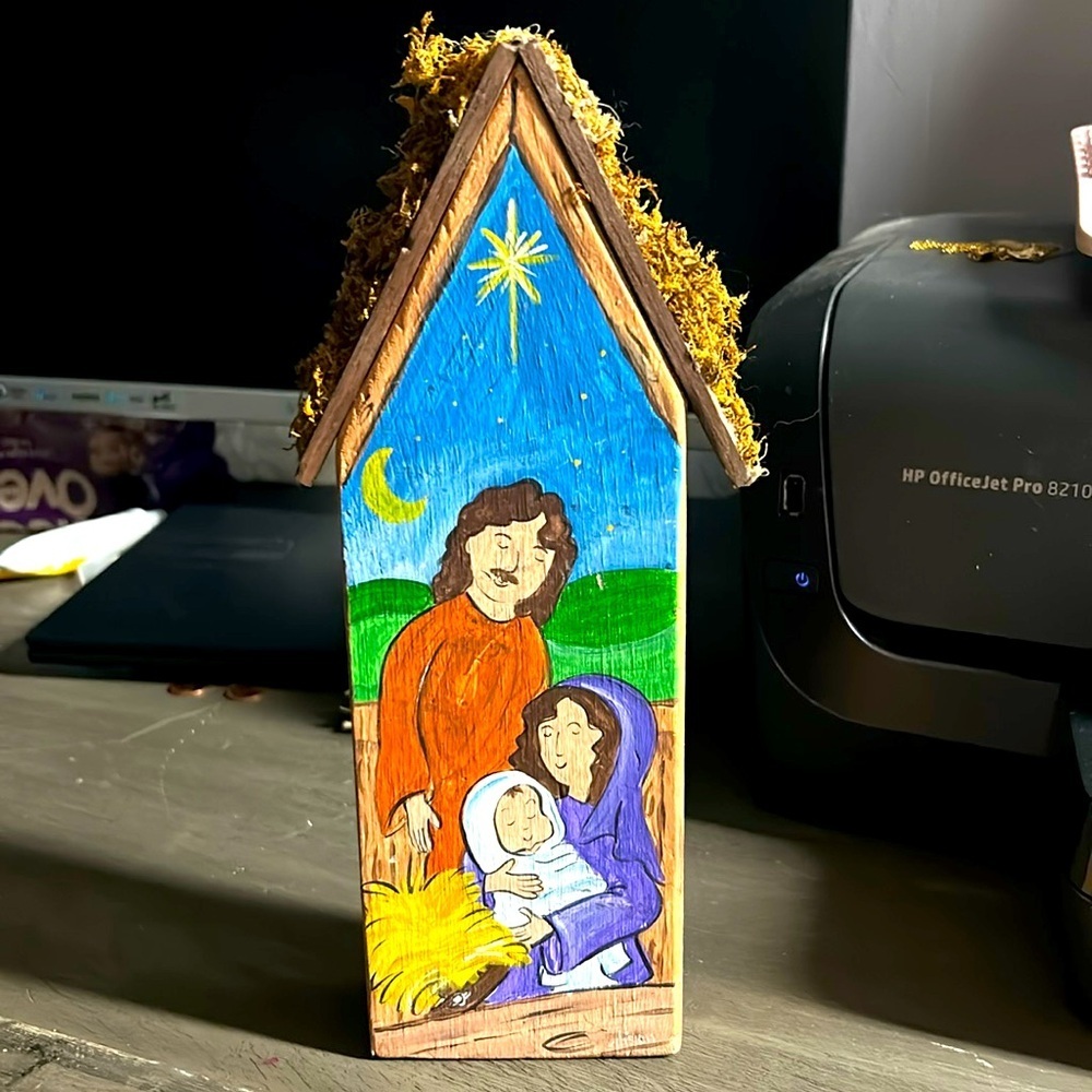 Hand painted nativity scene‎